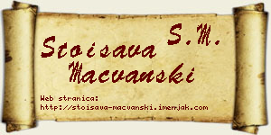 Stoisava Mačvanski vizit kartica